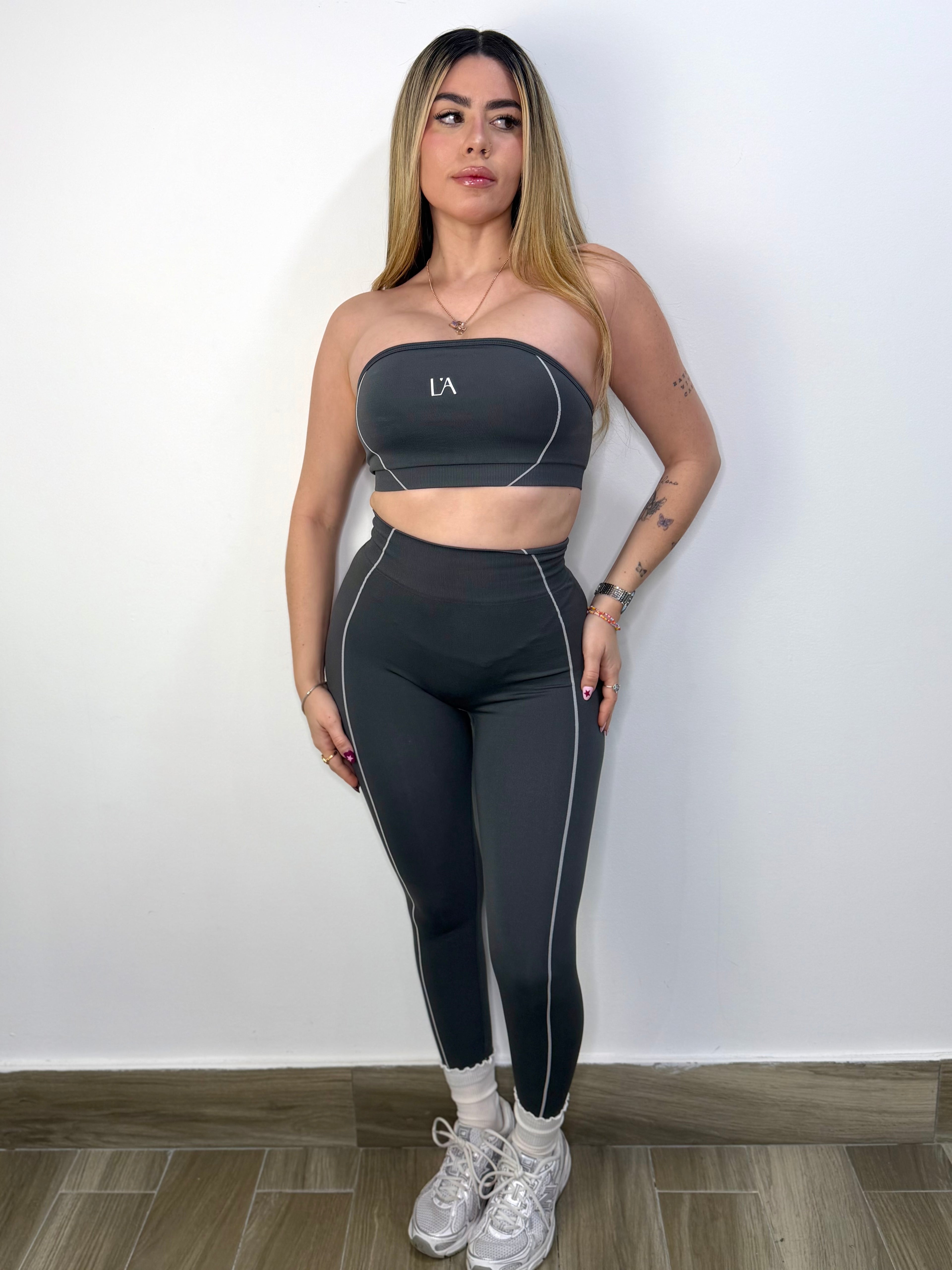 Grey Tube Top Set