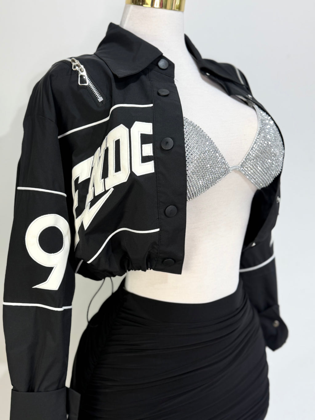 Cropped Varsity Style Jacket