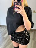 Black Rhinestones Oversized TShirt