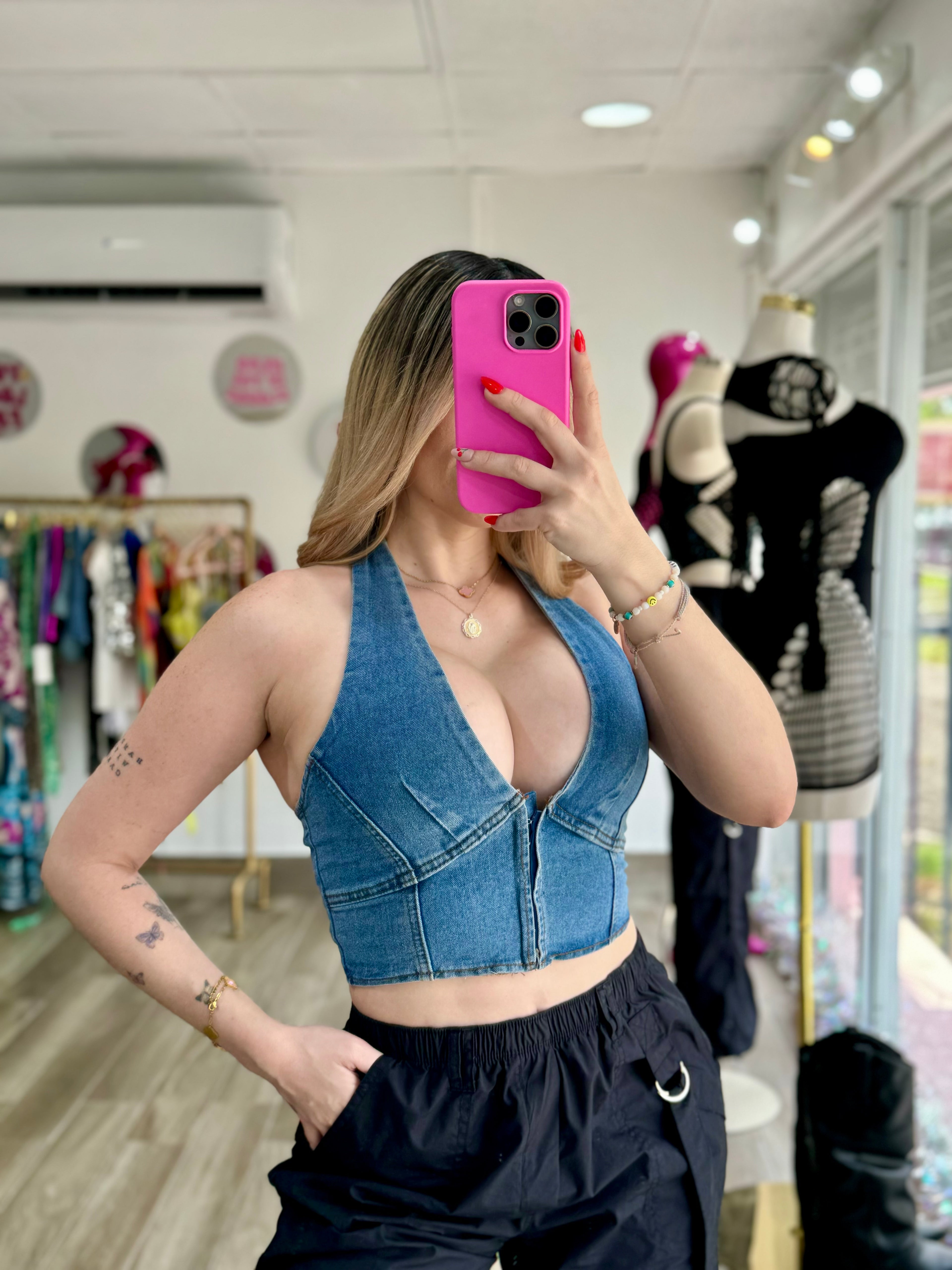 Lucia Denim Top