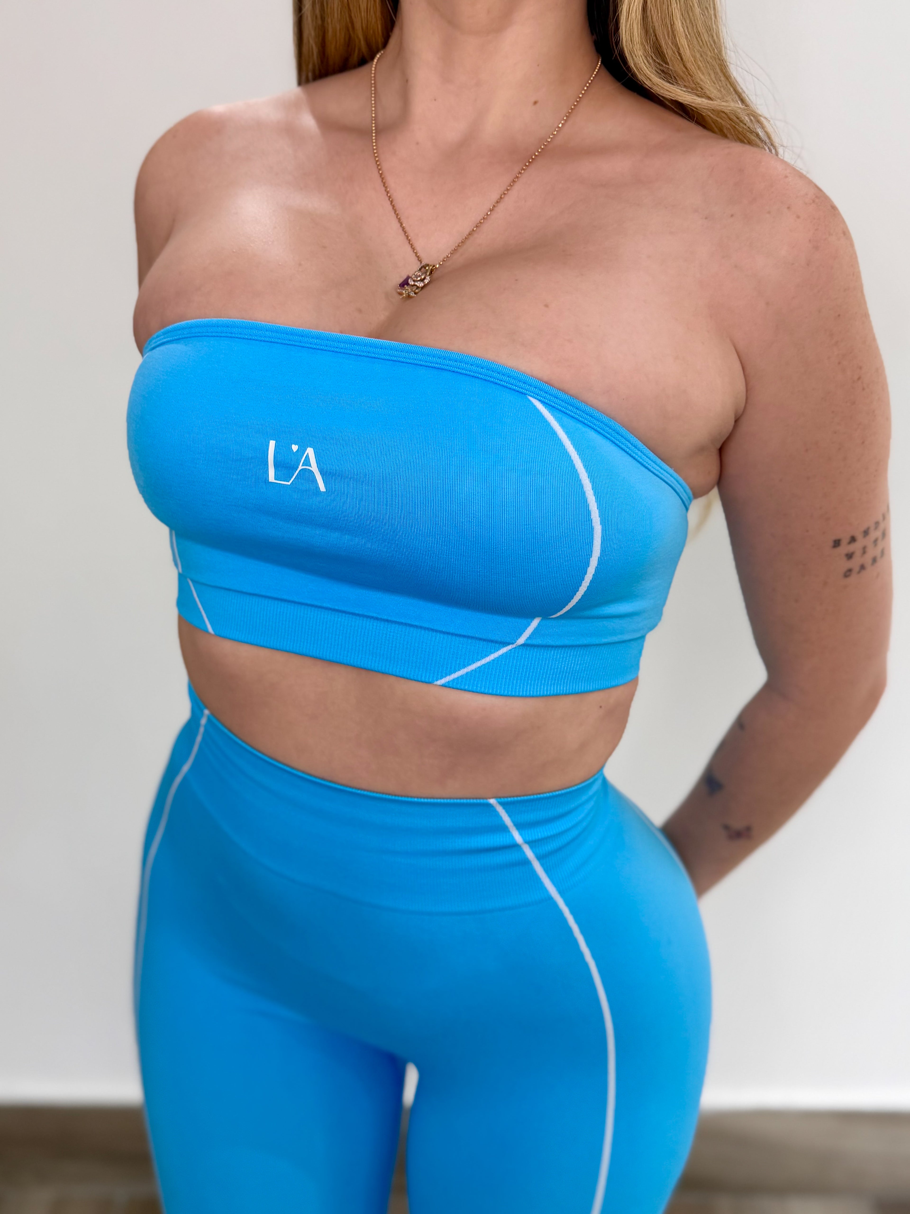 Neon Aqua Tube Top Set